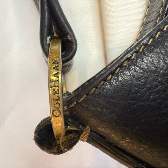 Cole Haan Brown Leather Shoulder Bag with Brass Hardware - Picture 4 of 8